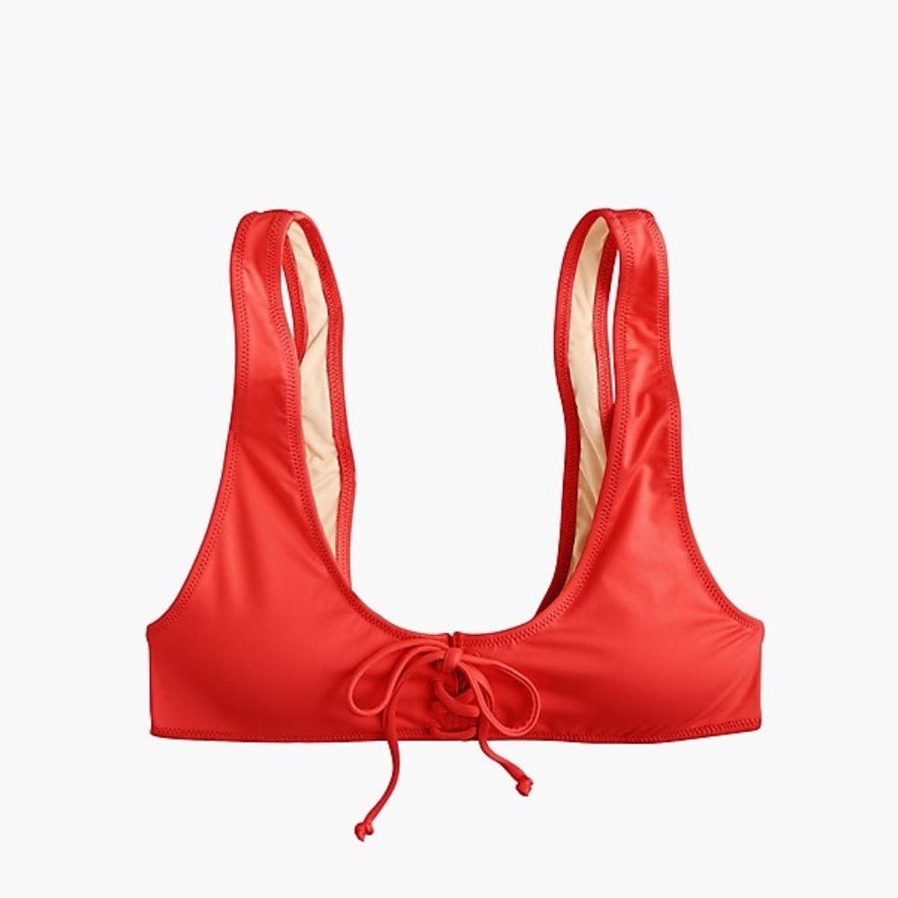 J.Crew Playa Waikiki lace-up bikini top